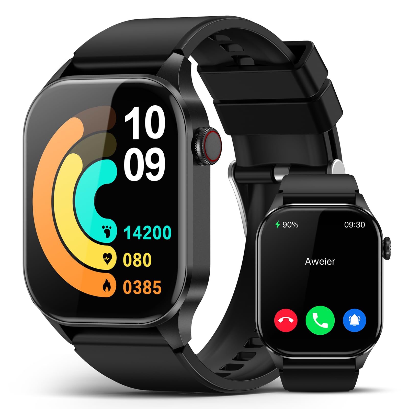 Smart Watch for Men Women, Infrared True Blood Oxygen Monitor,  AMOLED Display, Heart Rate Blood Pressure Sleep Monitor, IP68 Waterproof