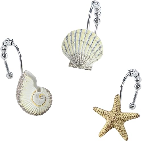 Miniatura 1 de Cortina para baño de poliéster decorativa con motivos submarinos, cortina para regadera resistente al moho, cortinas para baño con motivos marinos