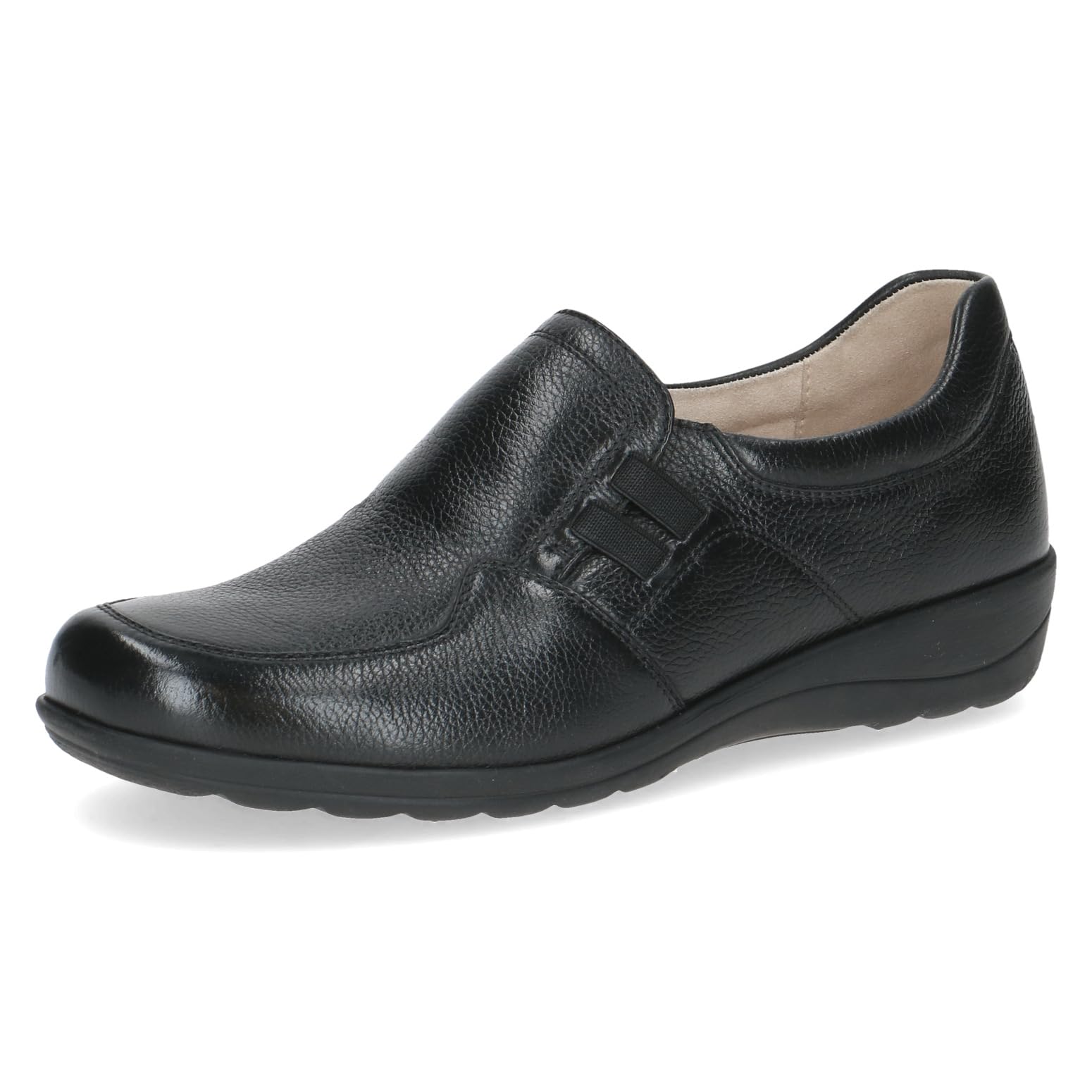 CAPRICE Comfort Women's Leather Loafers Extra Width H, Black (Black Nappa), 4 UK