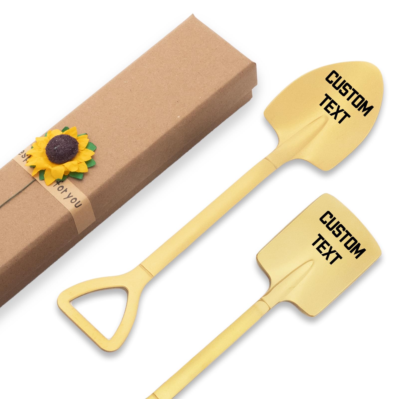 2 Pack Personalized Spoons, 6-Inch Engraved Ice Cream Spoons, Custom Stainless Steel Coffee, Dessert, and Fruit Shovel Spoons with Name, Ideal for Anniversaries, Weddings, and Gifts
