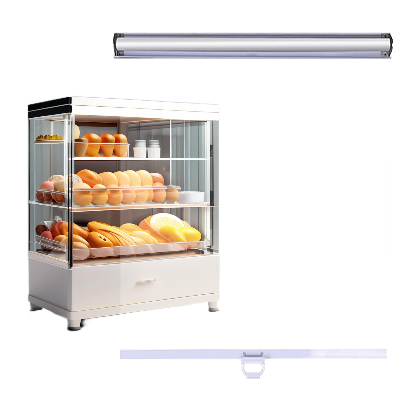 Non Porous PVC Roller Blinds for Food Preservation Transparent Roll Up Blinds for Refrigerator Plastic Roller Shades Breathable Roller Curtains(Size:W105x150CM)