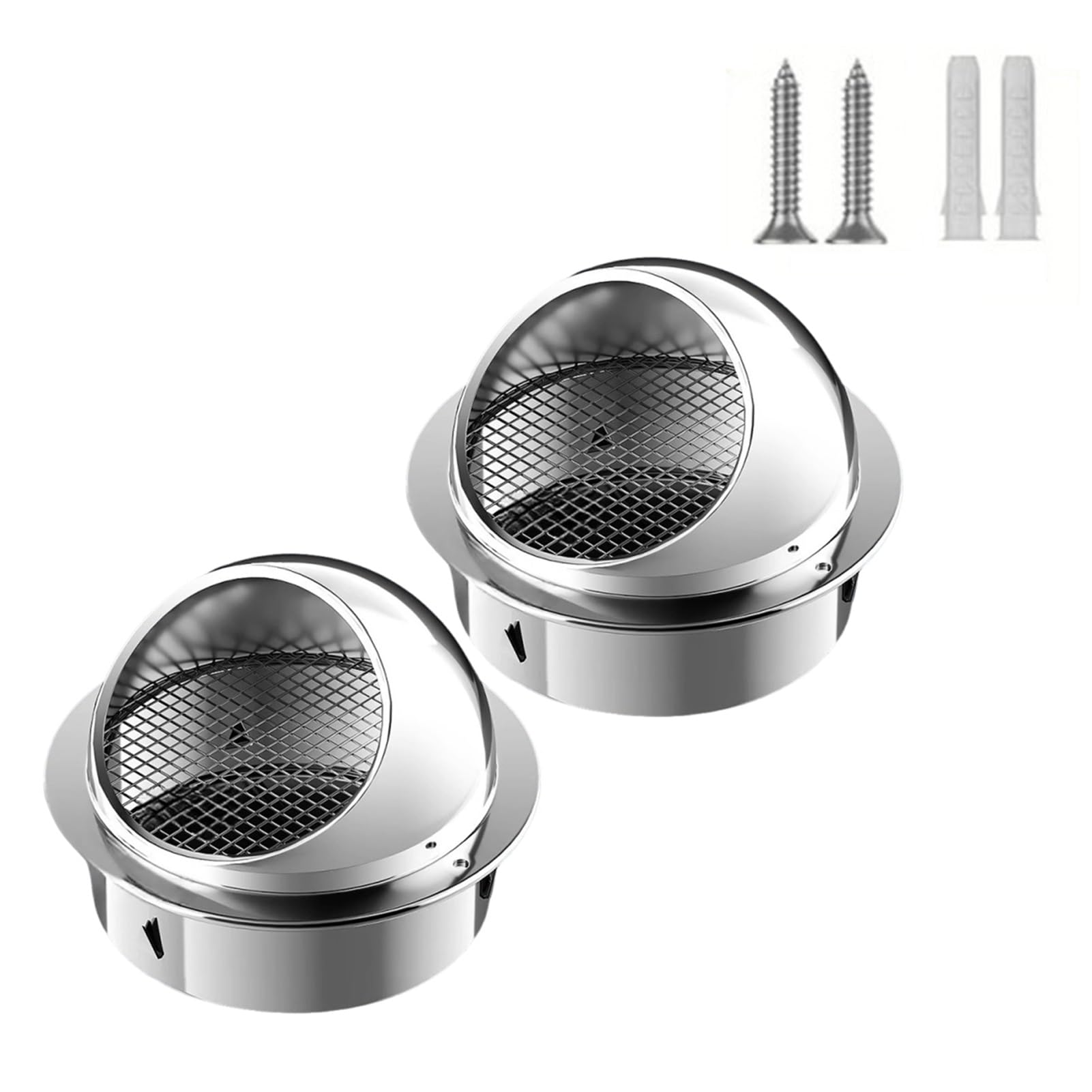 2 pcs Grille D'aération Ronde en Acier Inoxydable, Grille de Ventilationde de Mur Extérieur pour Salle de Bain Cuisine(150mm/6inch)