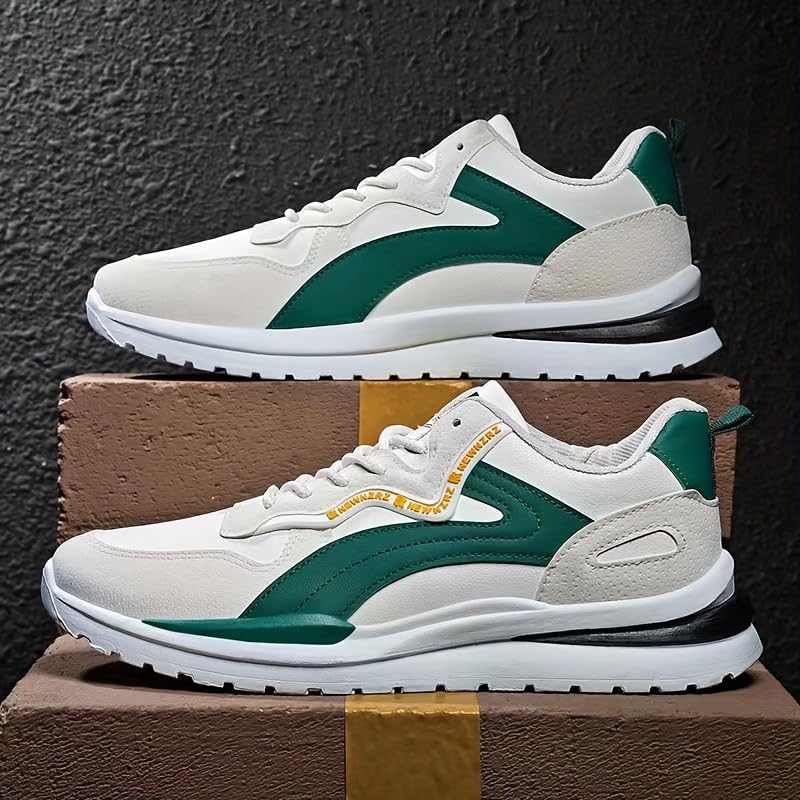 Men's Fashion Street Style Colorful Block Skate Shoes, Comfortable Non-Slip Casual Lace-Up Sneakers for Men's Outdoor Activities4