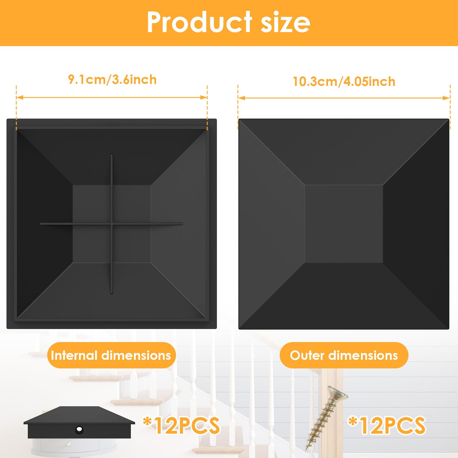 Lot De 12 Capuchons De Poteau De Clôture En Bois De 10 X 10