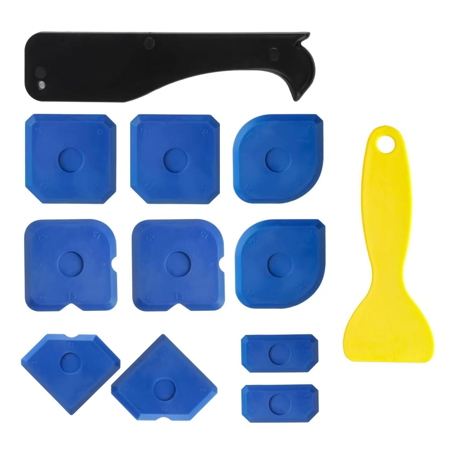 Set Di 12 Raschietti In Silicone Per Stucco E Sigillante | Per Cucina, Bagno E Lavori Di Riparazione | Facili Da Pulire E Riutilizzabili
