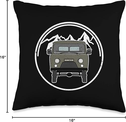 Miniatura 4 de UAZ Buchanka 452 Offroad Minivan Geländewagen Buchanka UAZ 452 Off-Road 4x4 Minivan - Almohada de campamento, 16 x 16 pulgadas, multicolor