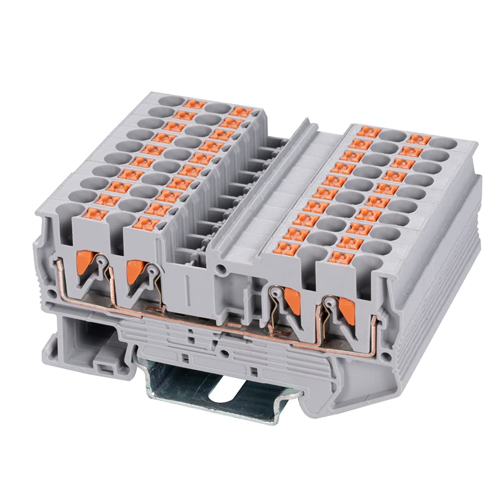 ST2-2.5/2X2 Morsettiera a doppia molla Push in Tipo PT Connettore guida DIN senza viti Set da 30 pezzi