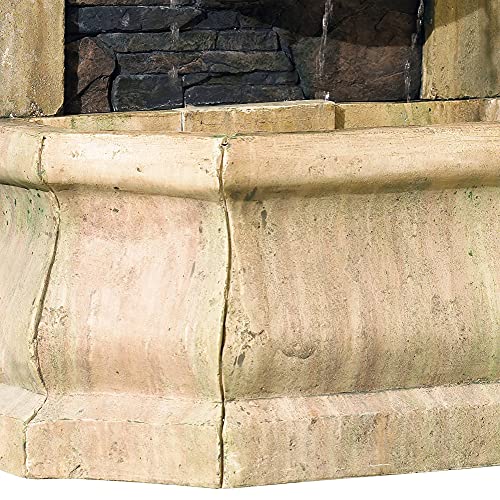 Serena Rustic Outdoor Floor Water Fountain Faux Slate Stone 50" For Yard Garden Patio Backyard Deck Home Lawn Porch House Exterior Balcony - John Timberland #TOP3