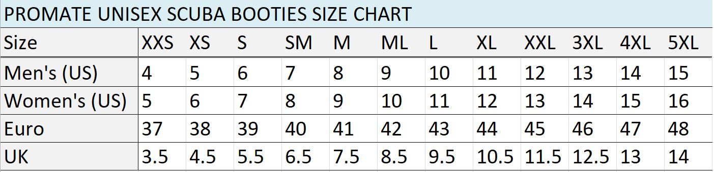 Promate 5mm Dreadnought Hard Sole Scuba Dive Zipper Boots, Men 8 / Women 9 Black