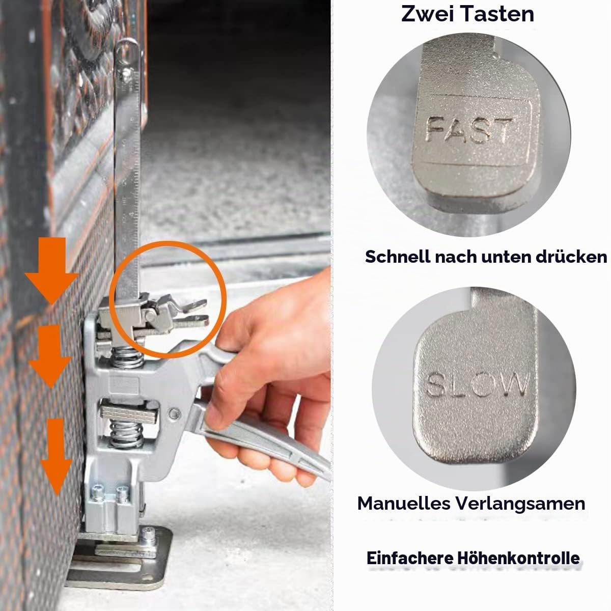 Arbeitssparender Arm, 2-teiliges Arm-Handhebewerkzeug, verlangsamt Wandfliesen-Locator, multifunktionale Höhenverstellung, Hebevorrichtung für Tür, Möbel, Paneele, Schrank, Brettheber