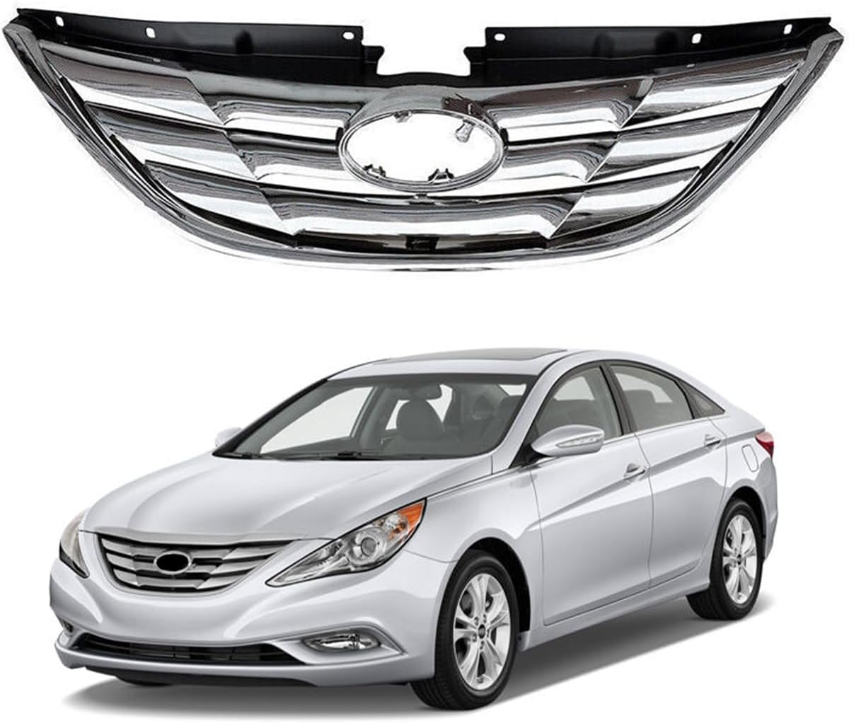 Front Upper Hood Molding Chrome Trim Fit for HYUNDA1 Sonata 2011-2013 HY1235101