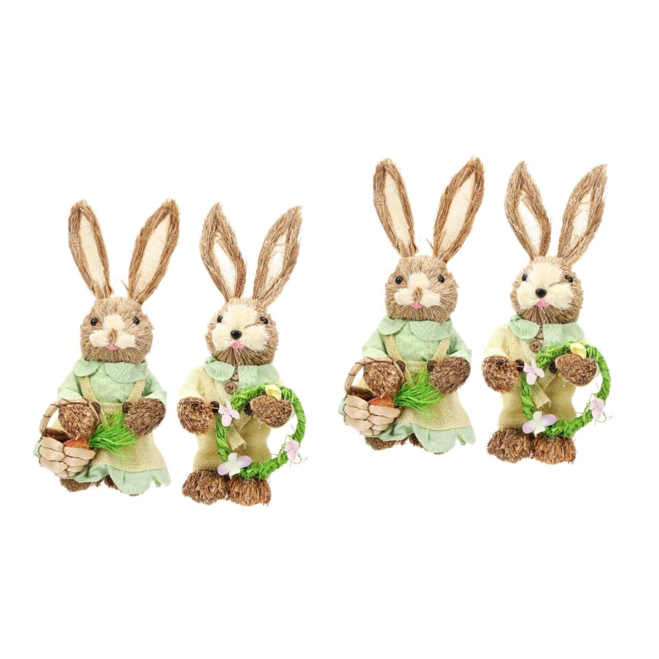 STOBAZA 4piezas Estatua De Conejo De Pascua Tejida Mano Decoración De Conejo De para Jardín y Hogar Adornos De Varios Estilos