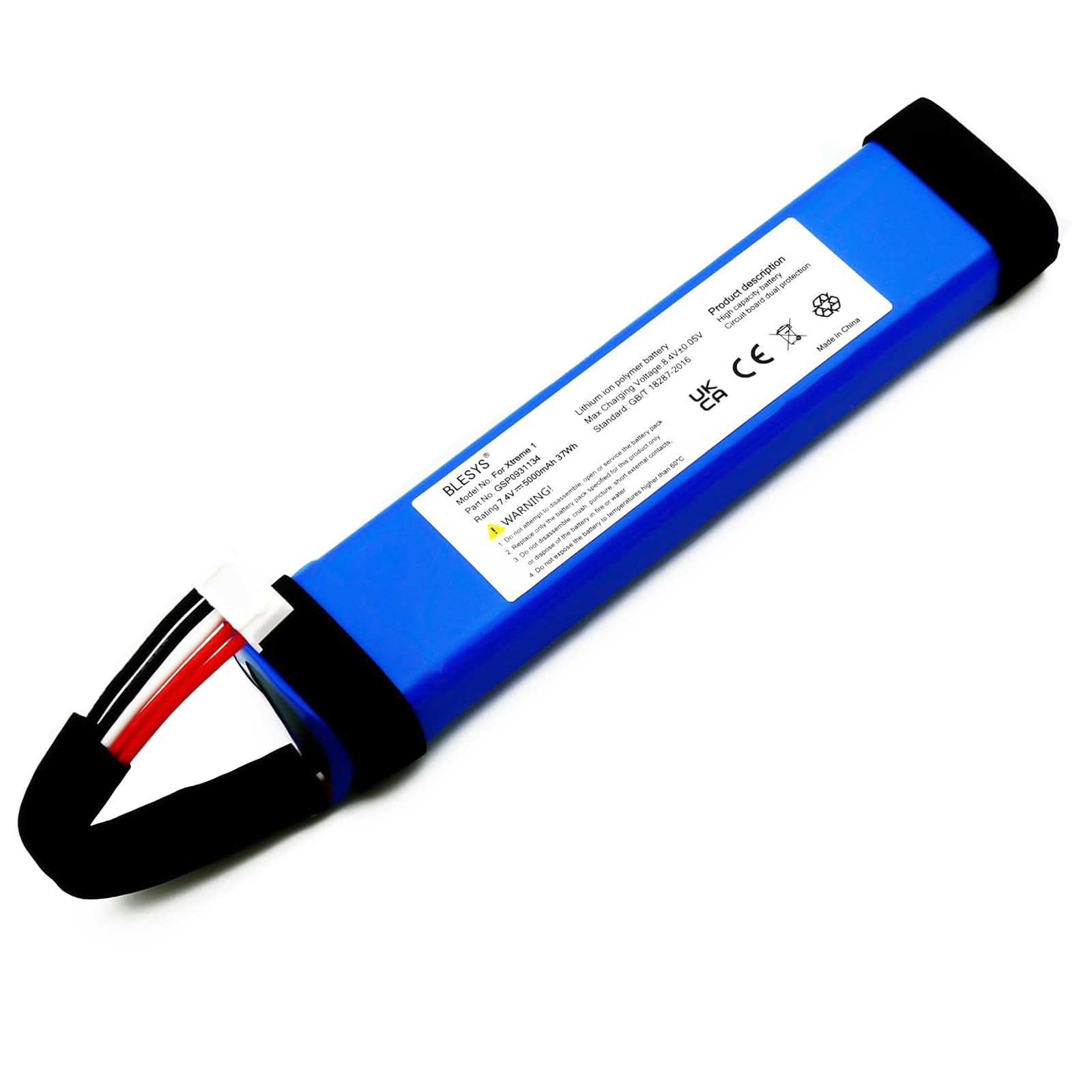 BLESYS Batteria per JBL Xtreme 1 Generation, batteria agli ioni di litio 7,4V 37Wh GSP0931134 per altoparlante JBL Xtreme, Xtreme 1 Altoparlante Bluetooth