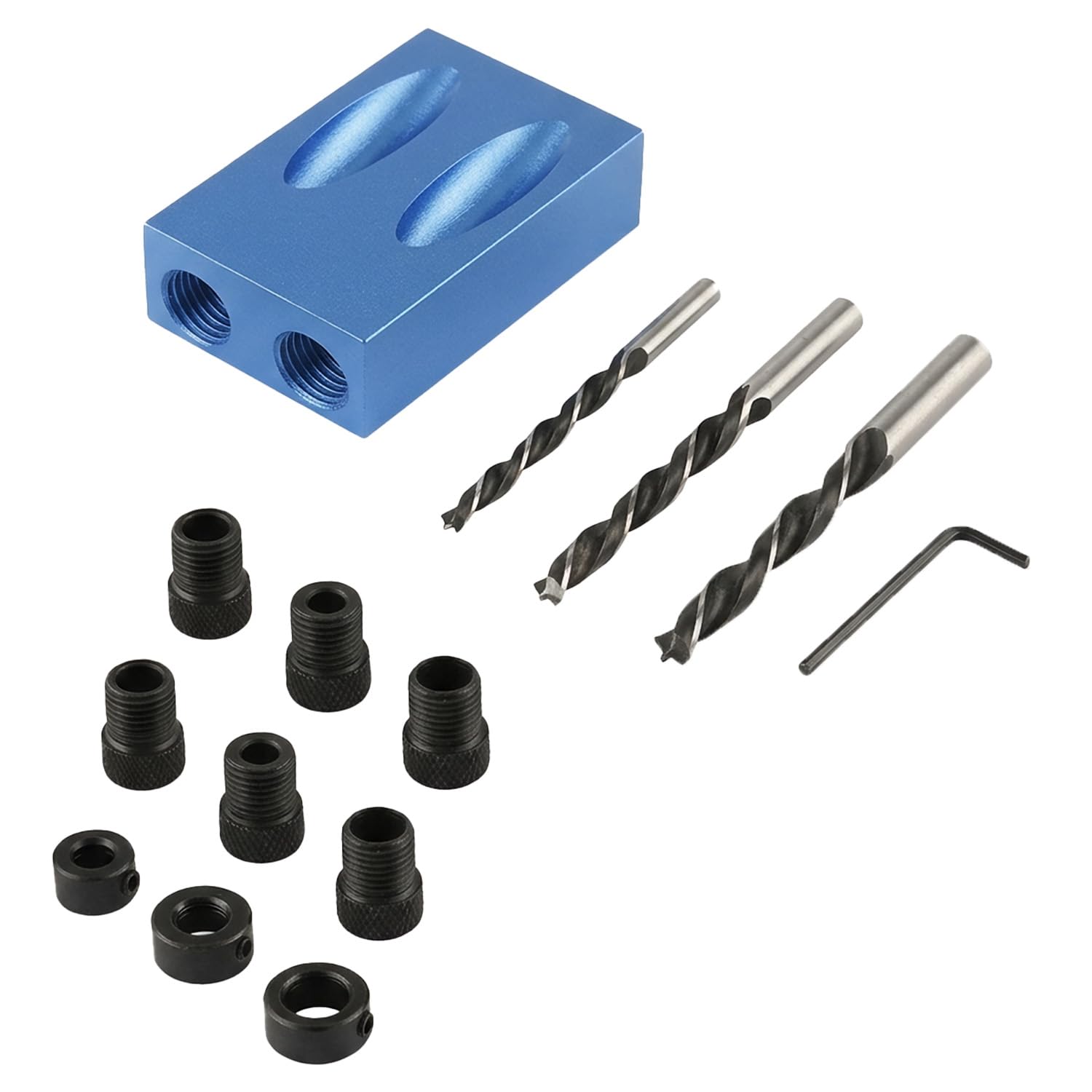 Pocket Hole Jig Kit, 15 Degree Dowel Drill Joinery 14 Pcs