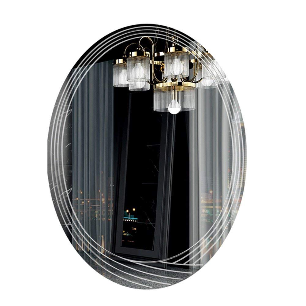 TYUHDUYUR Mirror Nordic Bathroom Oval Wall Mounted Sink Bathroom Makeup Thickness 5mm/Size 60 * 80cm