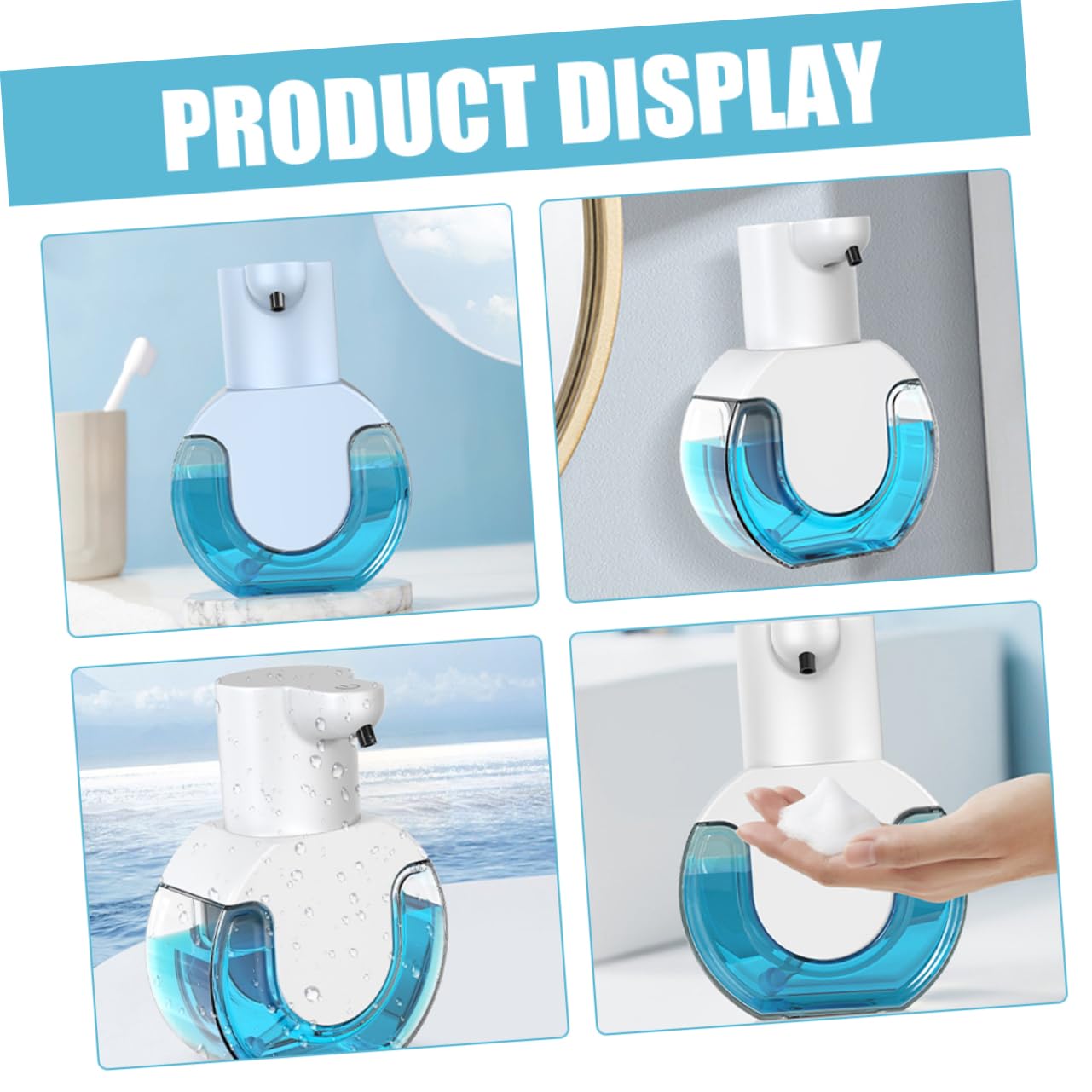 TOPPERFUN Automatischer Seifenspender mit Sensor Berührungslos 430ml Kapazität aus Robustem Abs Wiederaufladbar Wandmontierbar für Hygienische Badezimmerausstattung im Zuhause