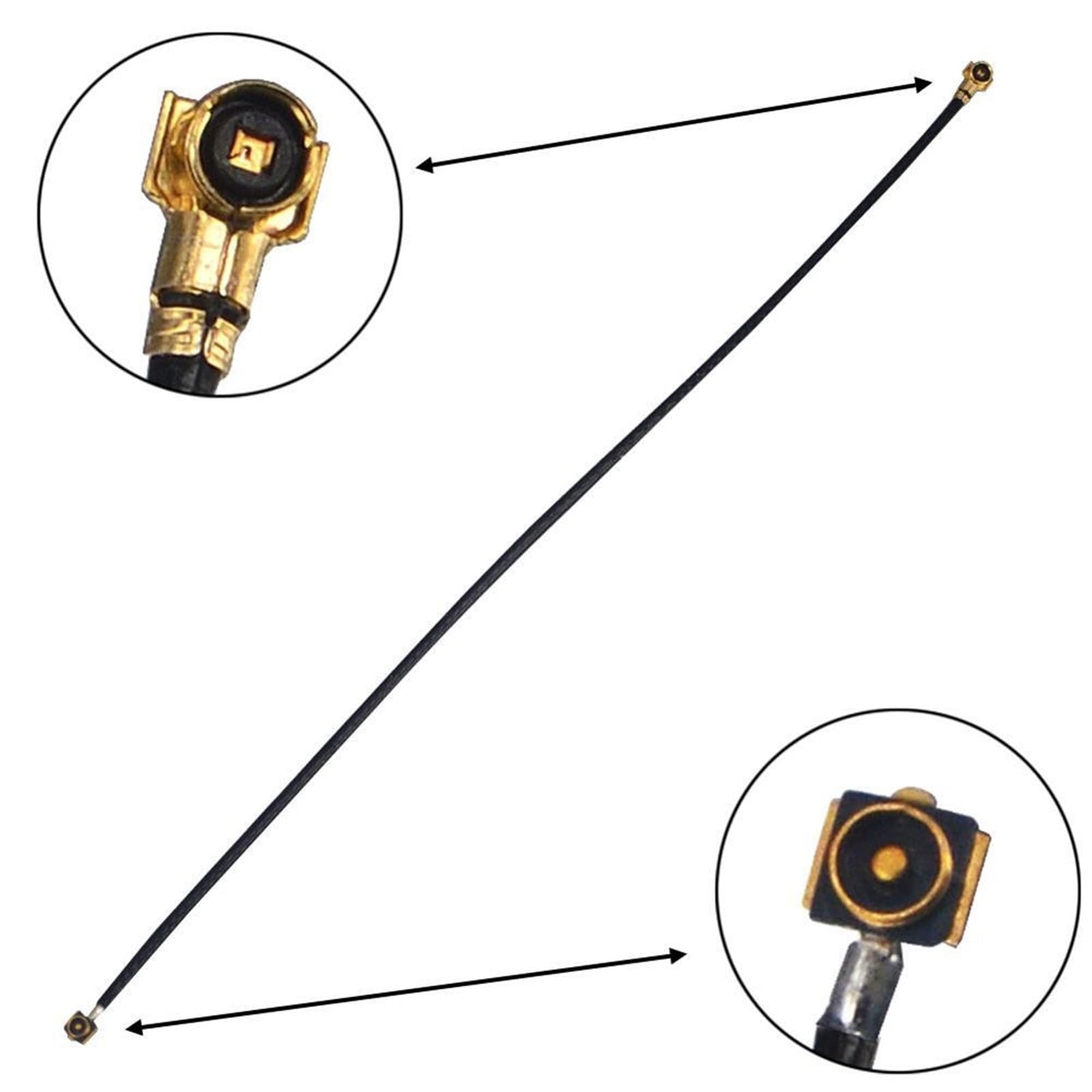 Lot de 2 câbles coaxiaux RF MHF4 mâle vers MHF 4 femelle 0,81 mm Câble d'antenne 10 cm 50 cm pour routeur WiFi Carte M.2 (50 cm)