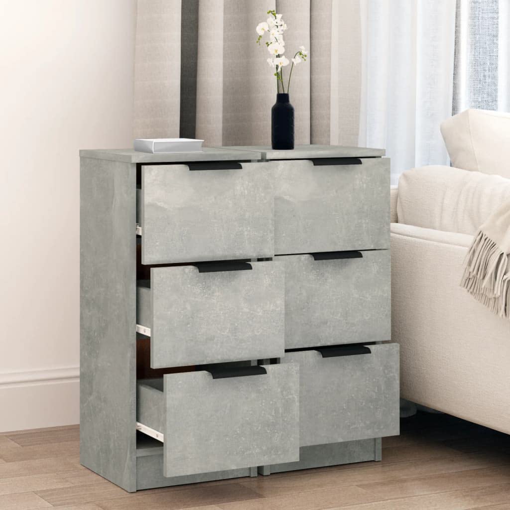 Credenza Madia Moderna Buffet da cucina Grigio Cemento 34,5x34x90 cm in Legno Multistrato ITD10730