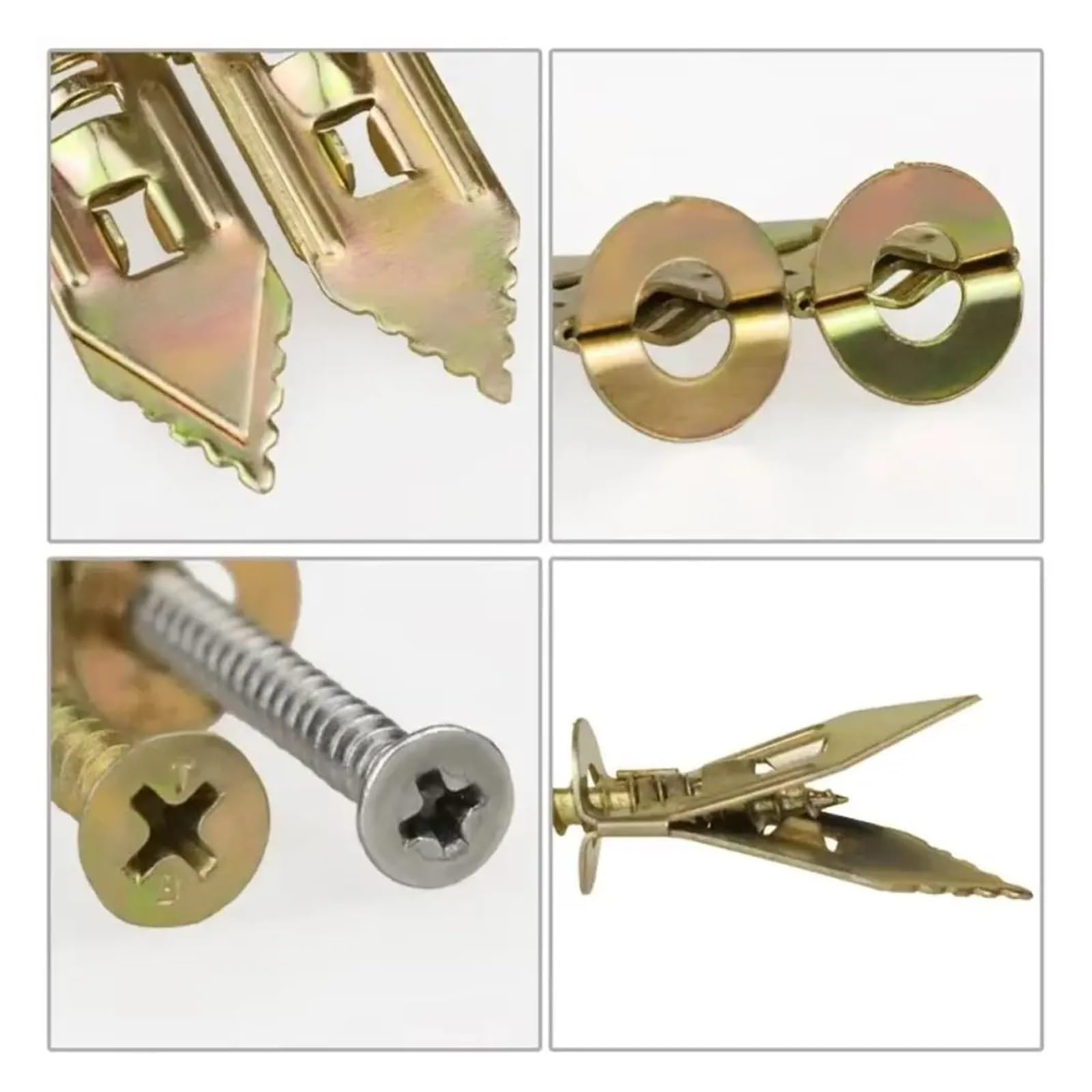 50er Set Hohlwanddübel Nagelhammer Schraube Selbstbohrend Rostfrei Befestigung Dehnschraube Härte Verzinkt(11 * 30mm)