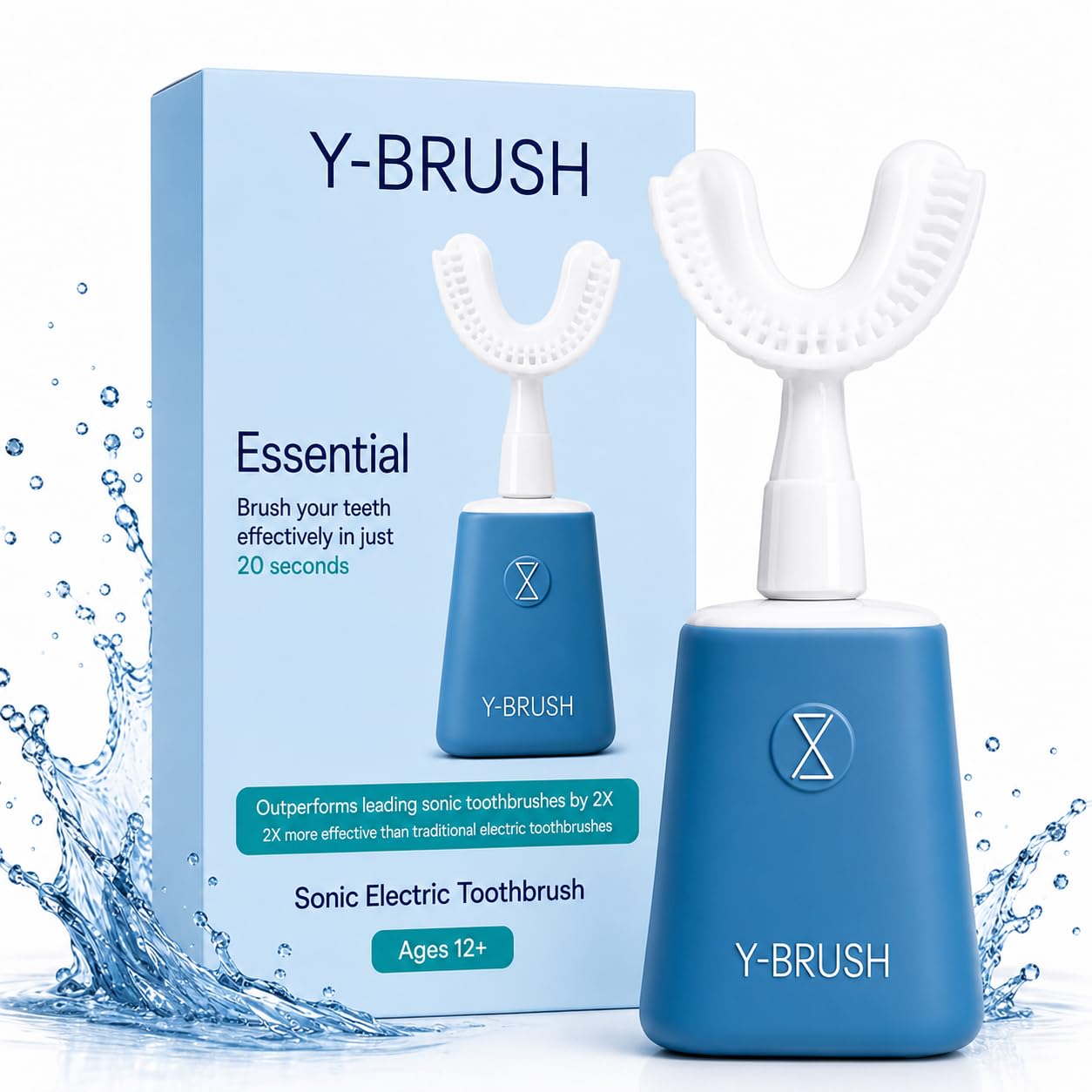 New Y-Brush Essential - Sonic Electric Toothbrush - Automatic - 3 Months Battery Life - 2 Vibration Modes - Adult Essential Pack-image-27