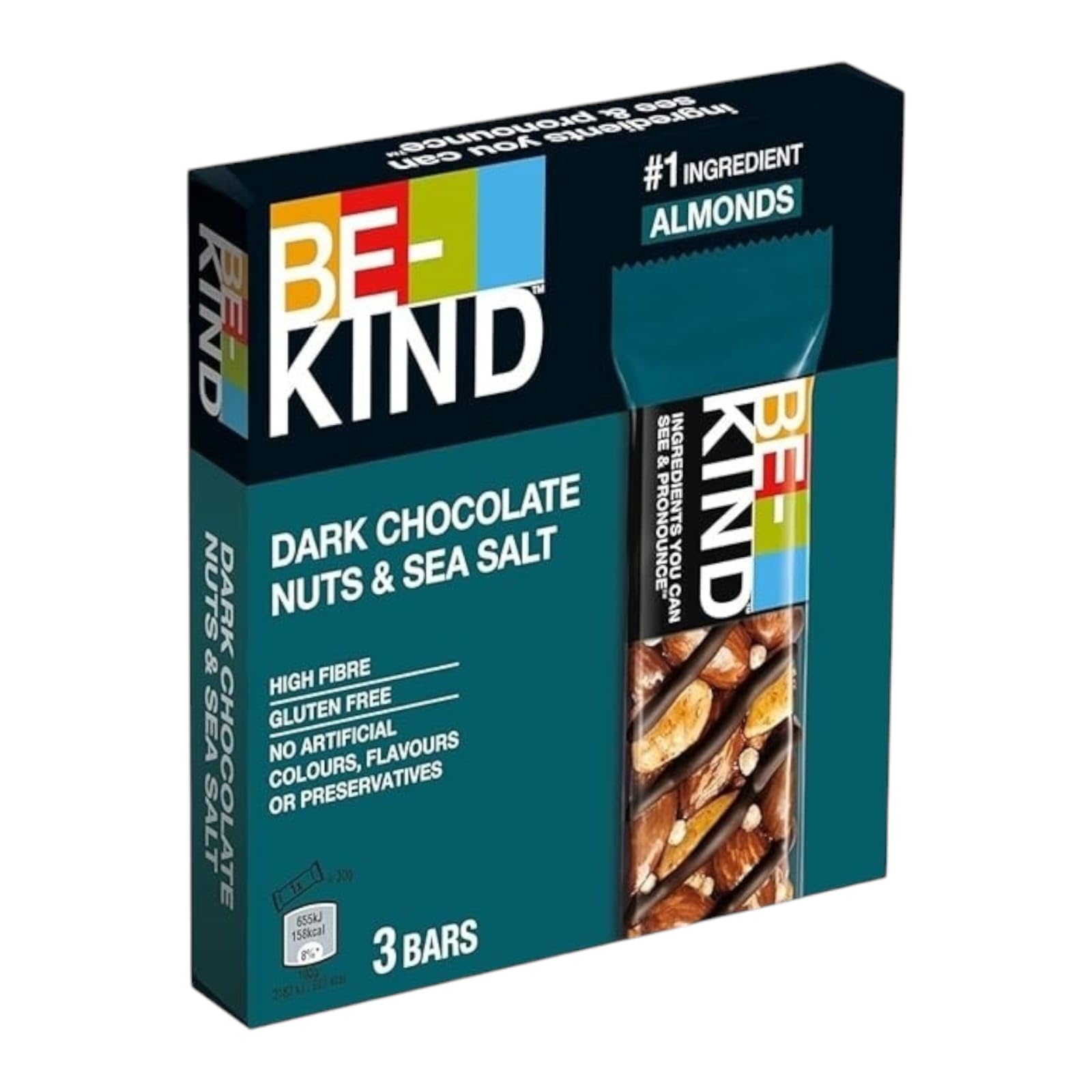 Be Kind Dark Chocolate Nuts & Sea Salt, Crunchy Almond Delight, 3 Bars, 90g-image-18