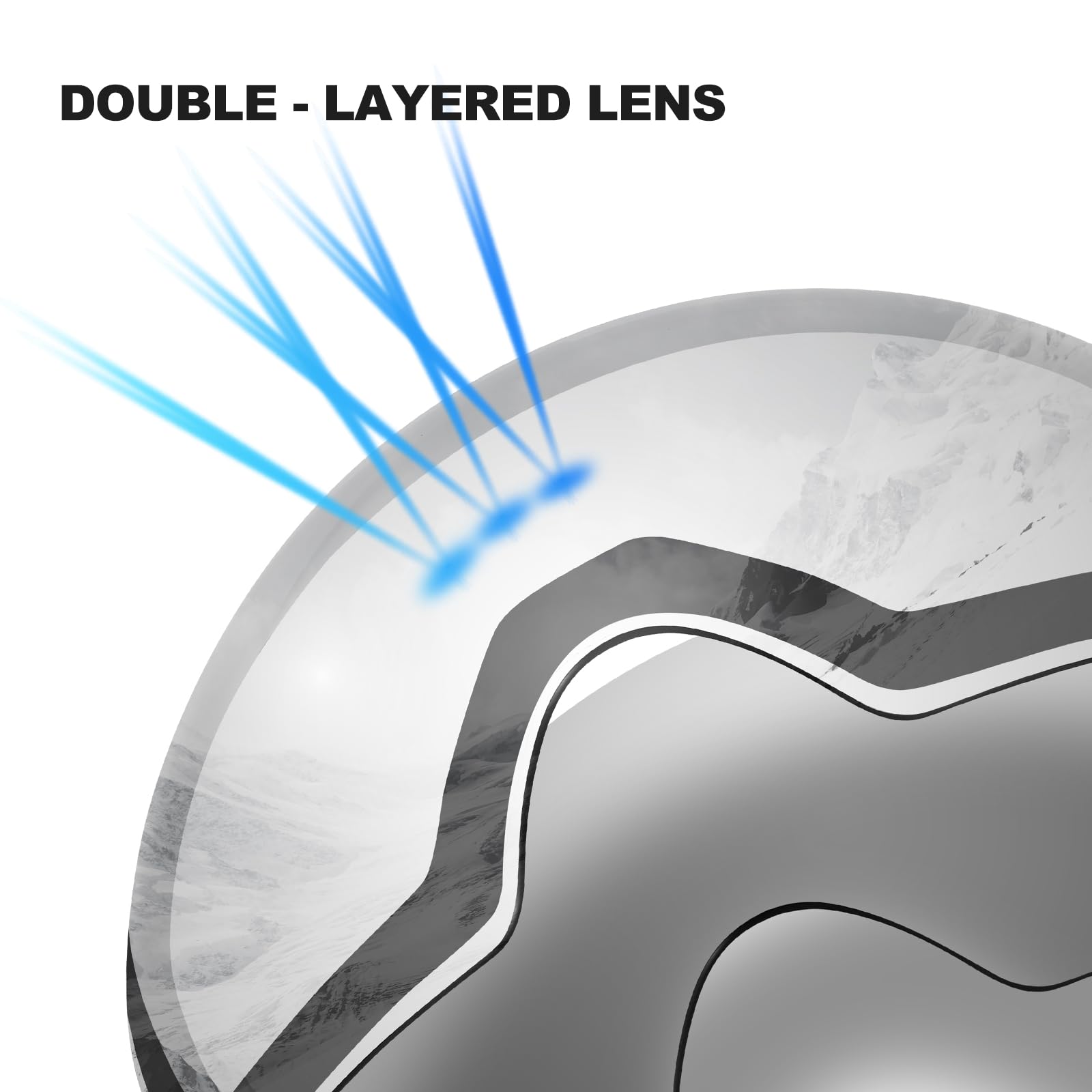 Odoland Occhiali da sci unisex per uomo e donna ragazzi occhiali da snowboard senza montatura con vetro magnetico intercambiabile protezione UV anti-nebbia occhiali da neve compatibili con casco per