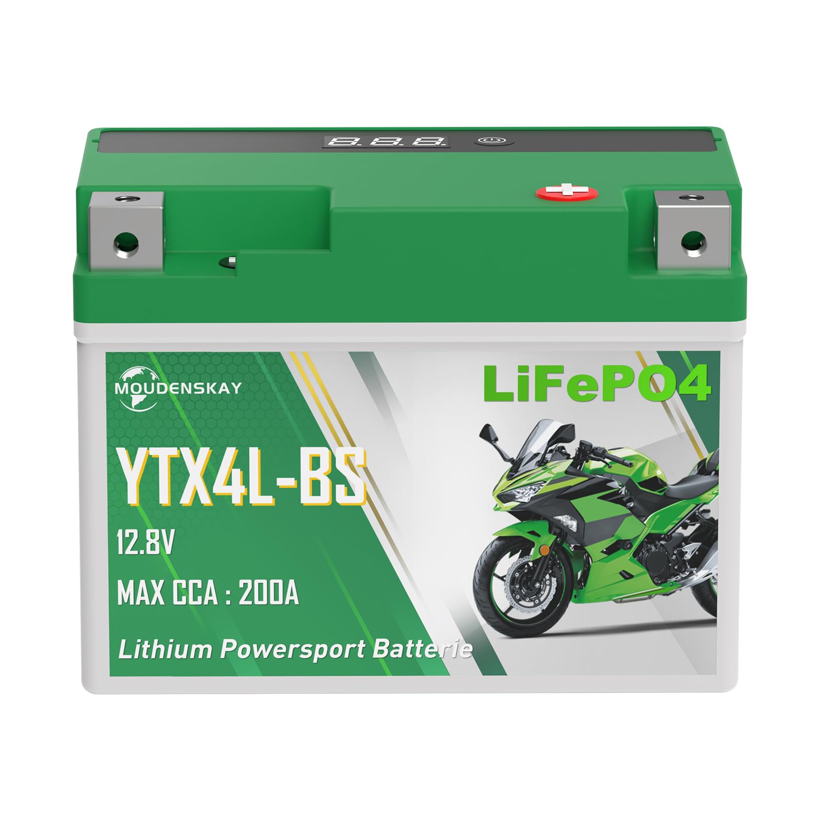 Lithium Motorrad Batterie 12V CCA200+ YTX4L-BS LiFePO4 Starterbatterie mit BMS