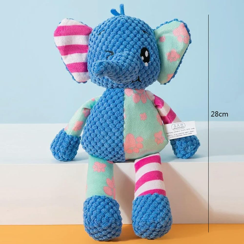 Zabawki dla psów Pluszowa zabawka kota i psa Puzzle Zabawka odporna na gryzienie Interaktywna piszcząca do czyszczenia zębów 2 szt(Elephant)