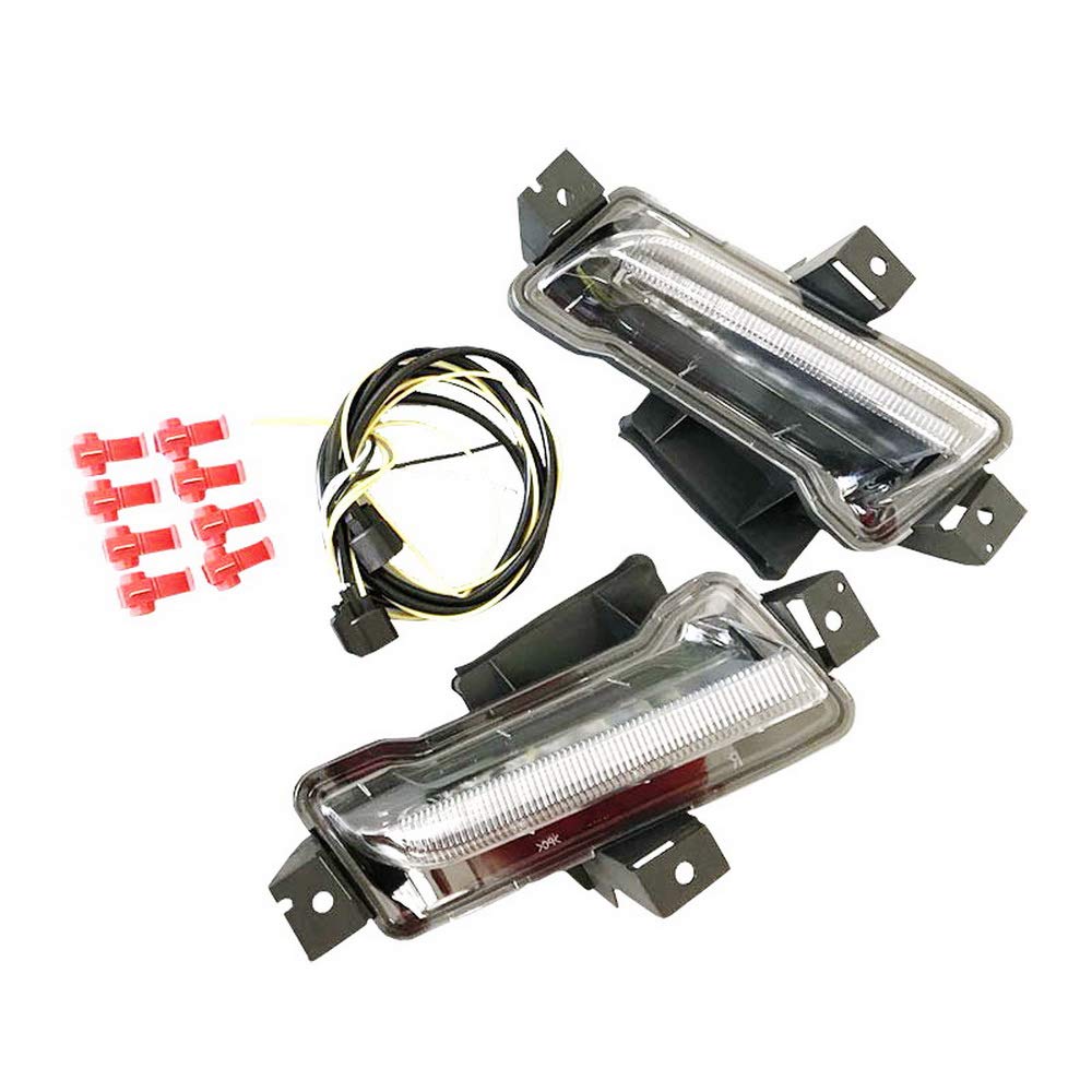 July King LED Daytime Running Light compatible for Chevrolet Camaro RS 2017 2018, 6000K LED Front Bumper DRL + Yellow Turn Signals Light