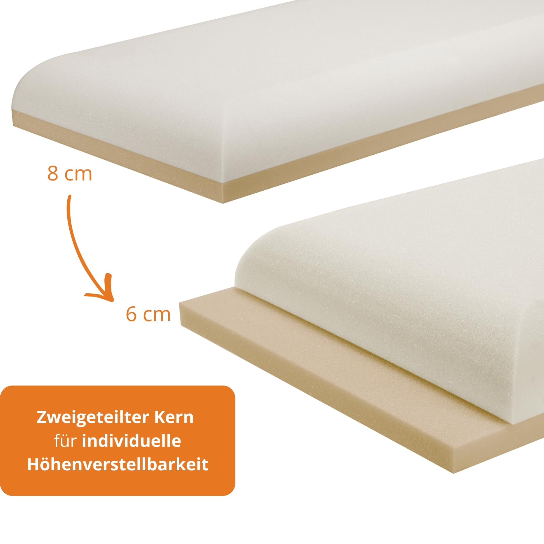 sleepling orthopädisches Nackenstützkissen 35x70 cm, Kissen gegen Nackenschmerzen, Seitenschläferkissen mit Bezug 35 x 70 cm, ergonomisches Kopfkissen, Memory Foam, höhenverstellbares Nackenkissen
