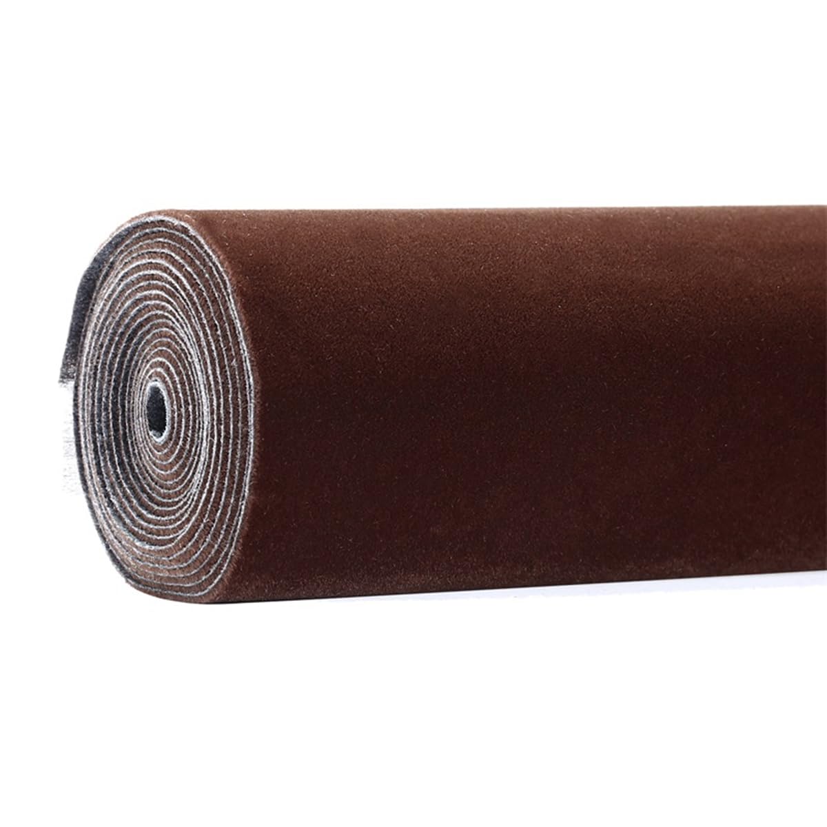 Self-Adhesive Velvet Fabric Sticky Flocking Fabric 59 * 19.68 inches for DIY Projects(20 Dark Brown)