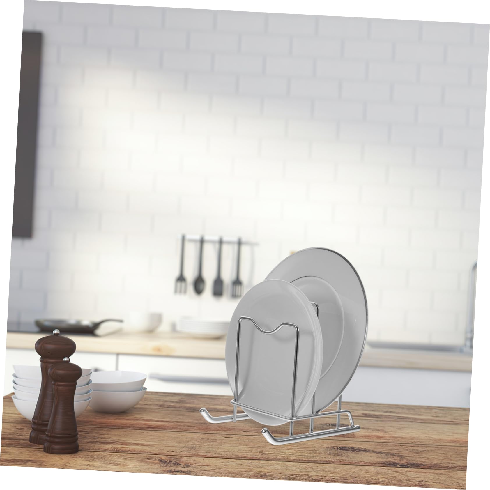 Organizzatore Cucina 2 in 1 per Coperchi e Taglieri Base Antiscivolo in Acciaio Design Semplice
