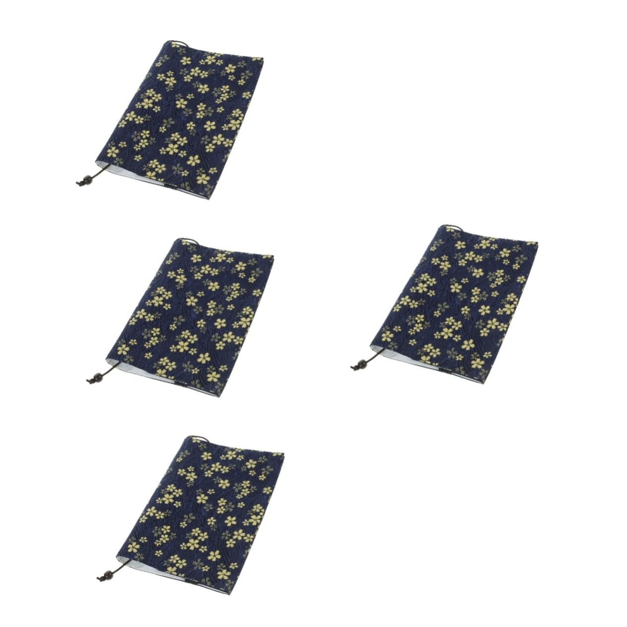 MAGICLULU 4stücke Decorative Buchumschlag Stoff Handgemachte Anpassbare Buchhülle Mit Schutzfunktion Für Notizbücher Schulbücher Und Wiederverwendbar Und Dunkelblau Mit Kirschblüten