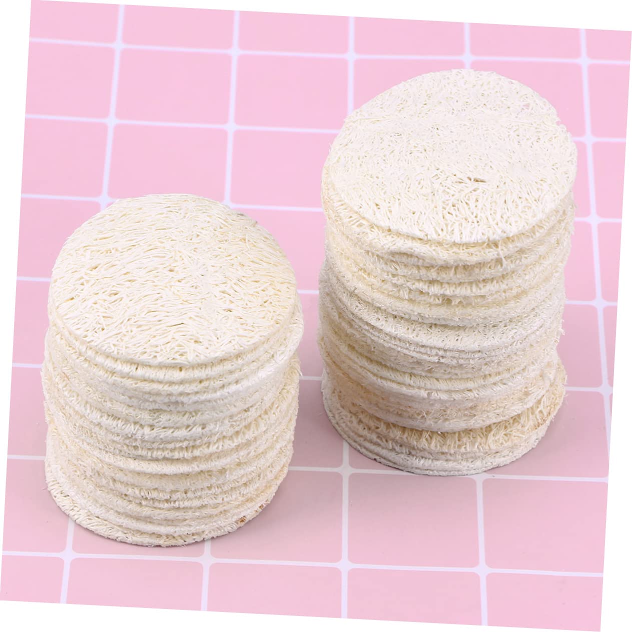 Healvian 500 Piezas Almohadillas De Lufa Esponja Facial Esponjas De Lufa Exfoliantes Almohadillas Redondas De Algodón De Bambú Almohadillas Exfoliantes Depurador Tina Protección De La Piel