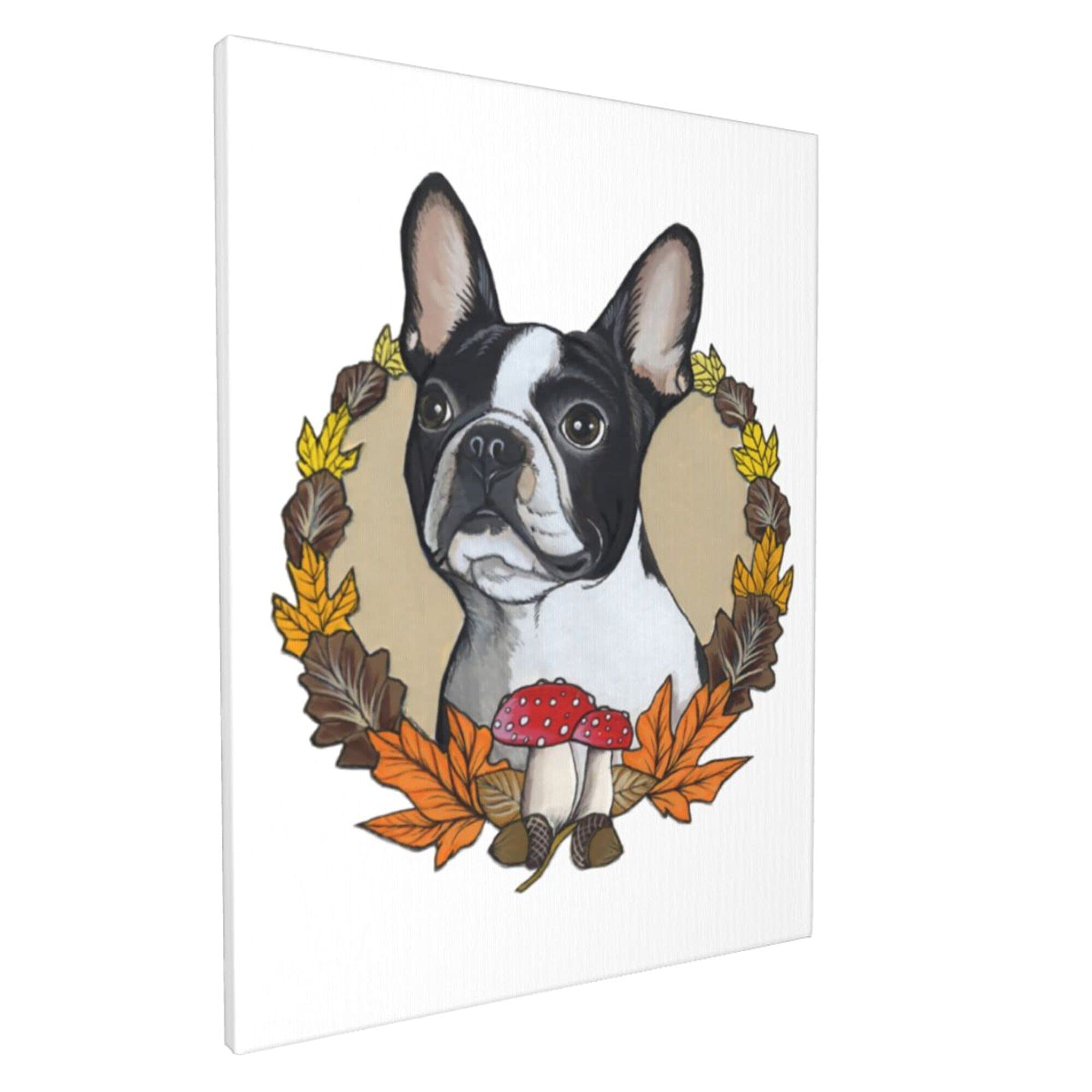 ボストンテリア 宇宙 犬 キャンバス ポーリングアート 動物 BAEZ3