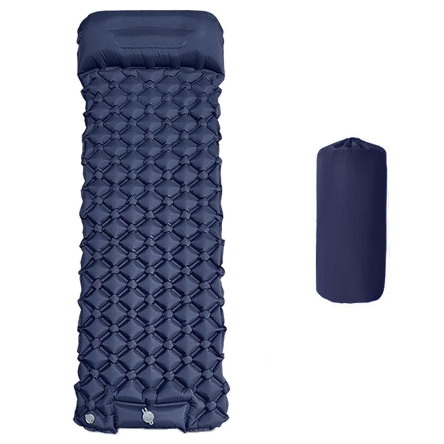 Sleeping Pad Self-Inflating - Lightweight Camping Mattress, Ultralight Inflatable Bed, Portable Camping Mattress with Pillow and Built-in Foot Pump , Outside Tool for Hiking and Traveling(Blue)