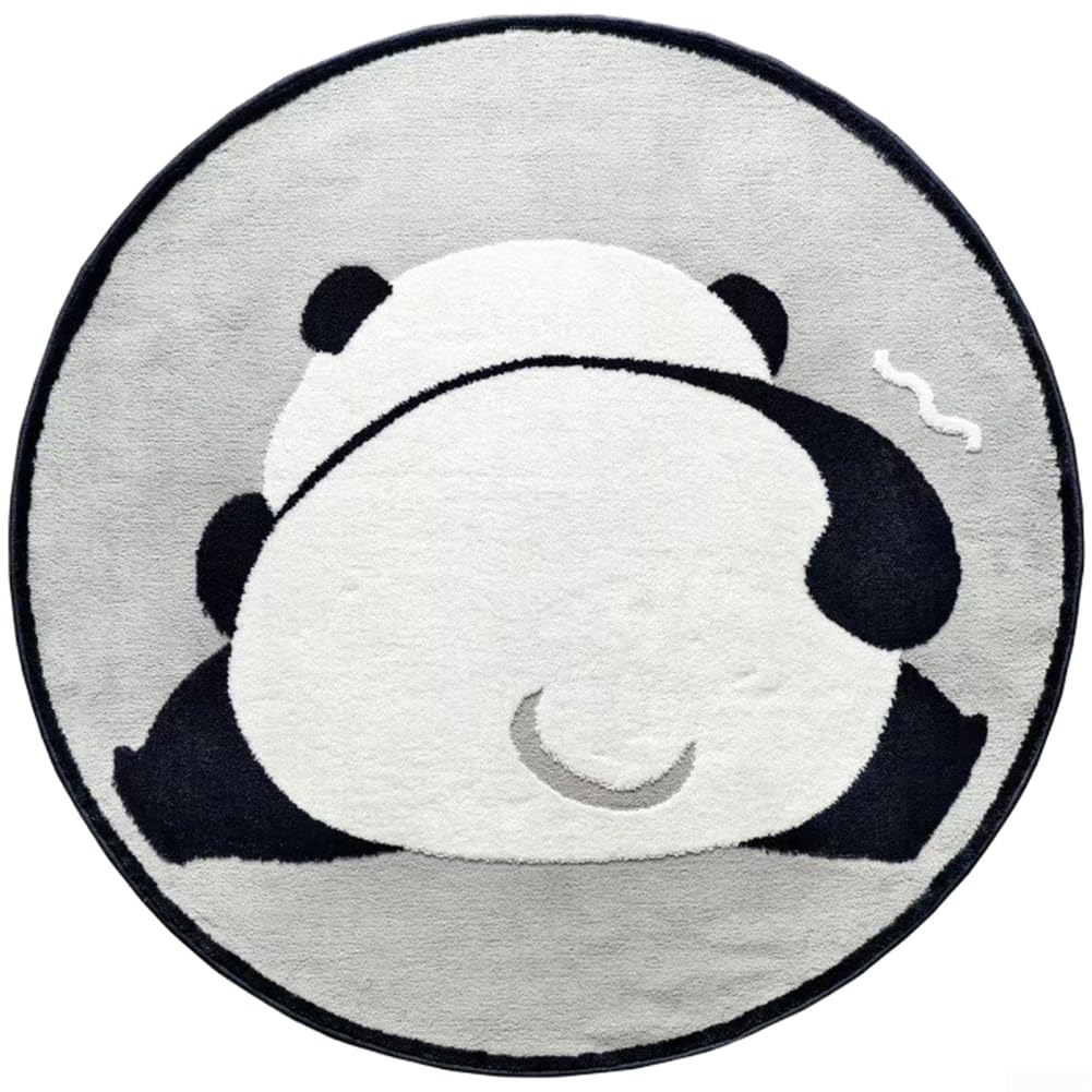 Tappeto rotondo per camera da letto, morbido tappetino da comodino in peluche con divertente design decorativo per la cameretta dei bambini sotto la sedia a dondolo copertura del pavimento 60 cm (140
