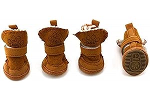 URBEST Dog Shoes with Warm Faux Fur Lining for Winter