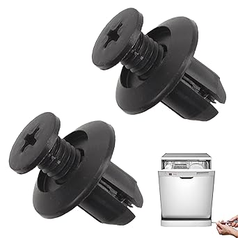 Impresa Dishwasher Kick Plate Clips & Fasteners - Black Plastic D-Shape, One Size - Compatible with Kenmore, KitchenAid & Whirlpool Models - Kick Plate & Access Panel Retainer