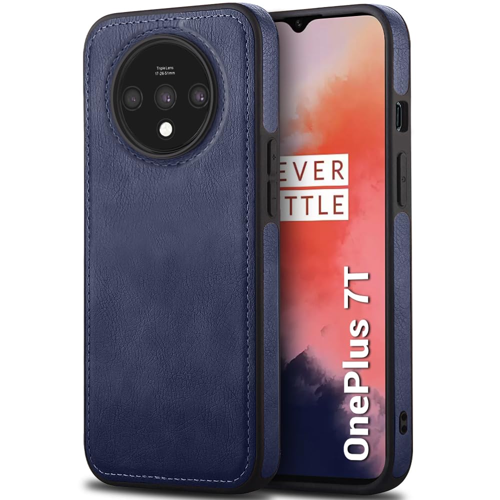 TheGiftKart Genuine Leather Finish Back Cover Case for OnePlus 7T | Shockproof Design | Raised Edges for Camera & Screen Protection | Stunning Minimalist Design Back Case Cover for OnePlus 7T (Blue) (B0CX5GK41C) Amazon Price History, Amazon Price Tracker