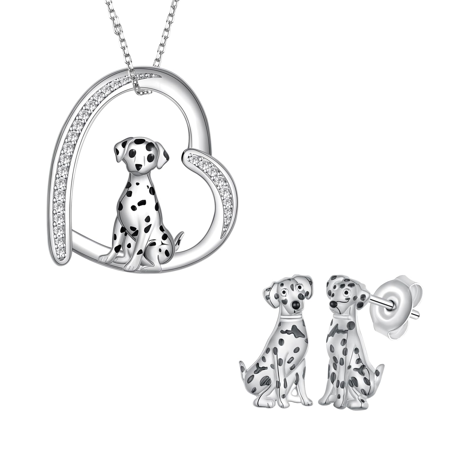 SVODEA Dalmatian Gifts 925 Sterling Silver Dalmatian Jewelry Cute Animal Dog Jewelry Gifts for Women Dog Lover