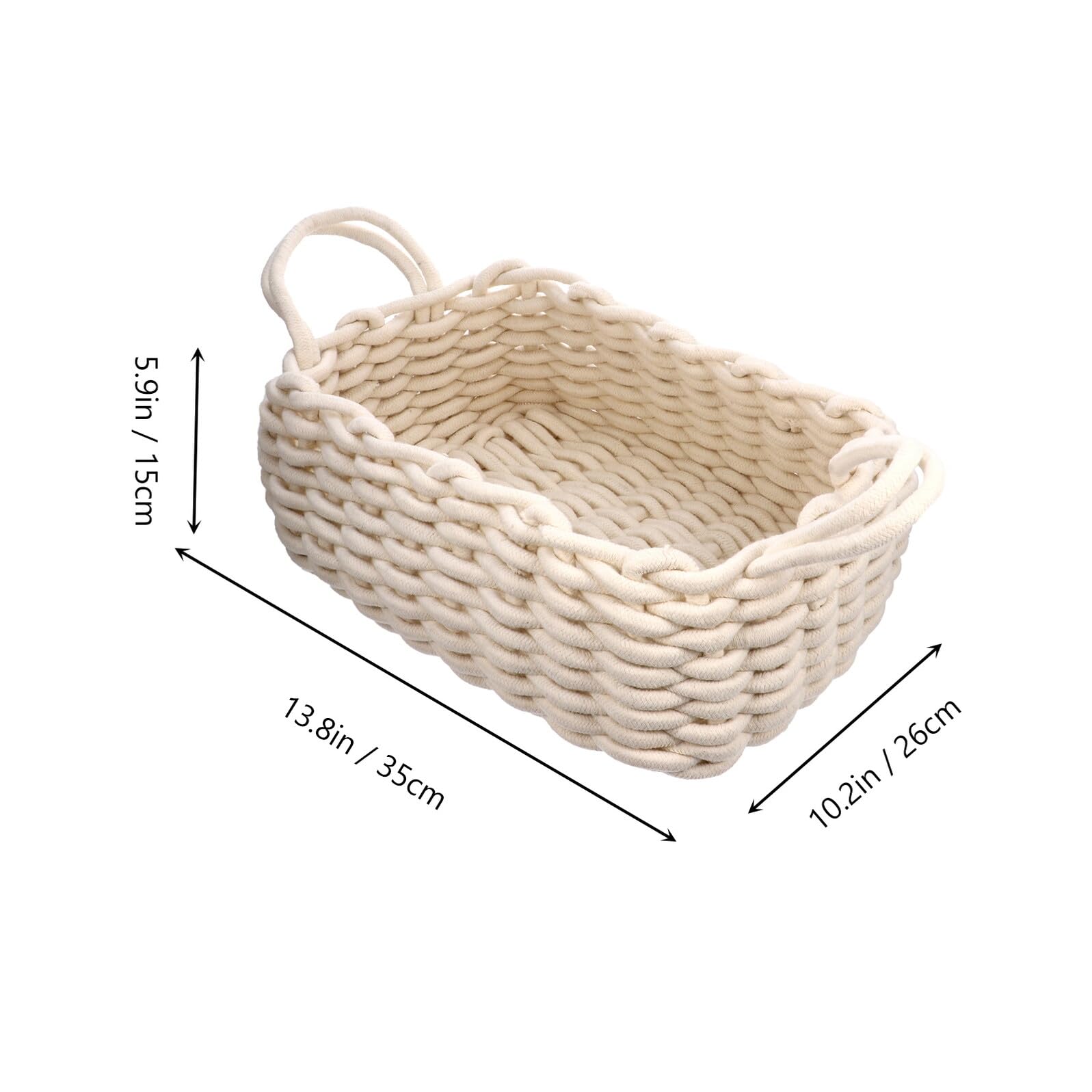 Gadpiparty Großer Baumwoll aufbewahrungskorb Handgefertigt Runder Organizer für Snacks Haushaltswaren Wohnzimmer Schlafzimmer Kinderzimmer