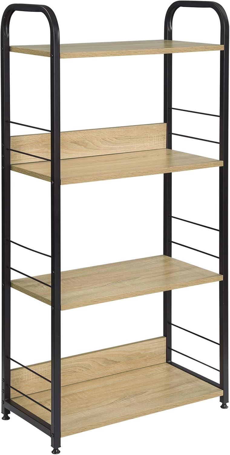 EUGAD Standing Shelf Unit Bookcase Living Room Storage Rack Utility Rack Ladder Shelf Free