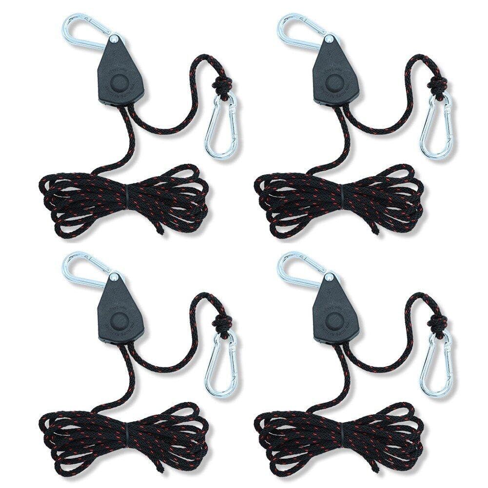 Sponsored Ad β KASTWAVE 4 Pcs Tent Guy Ropes with Pulley Tent Guide Rope with Stainless Steel Adjuster Camping Nylon Rope Fastener Stopper Tightener for Outdoor Camping Hiking