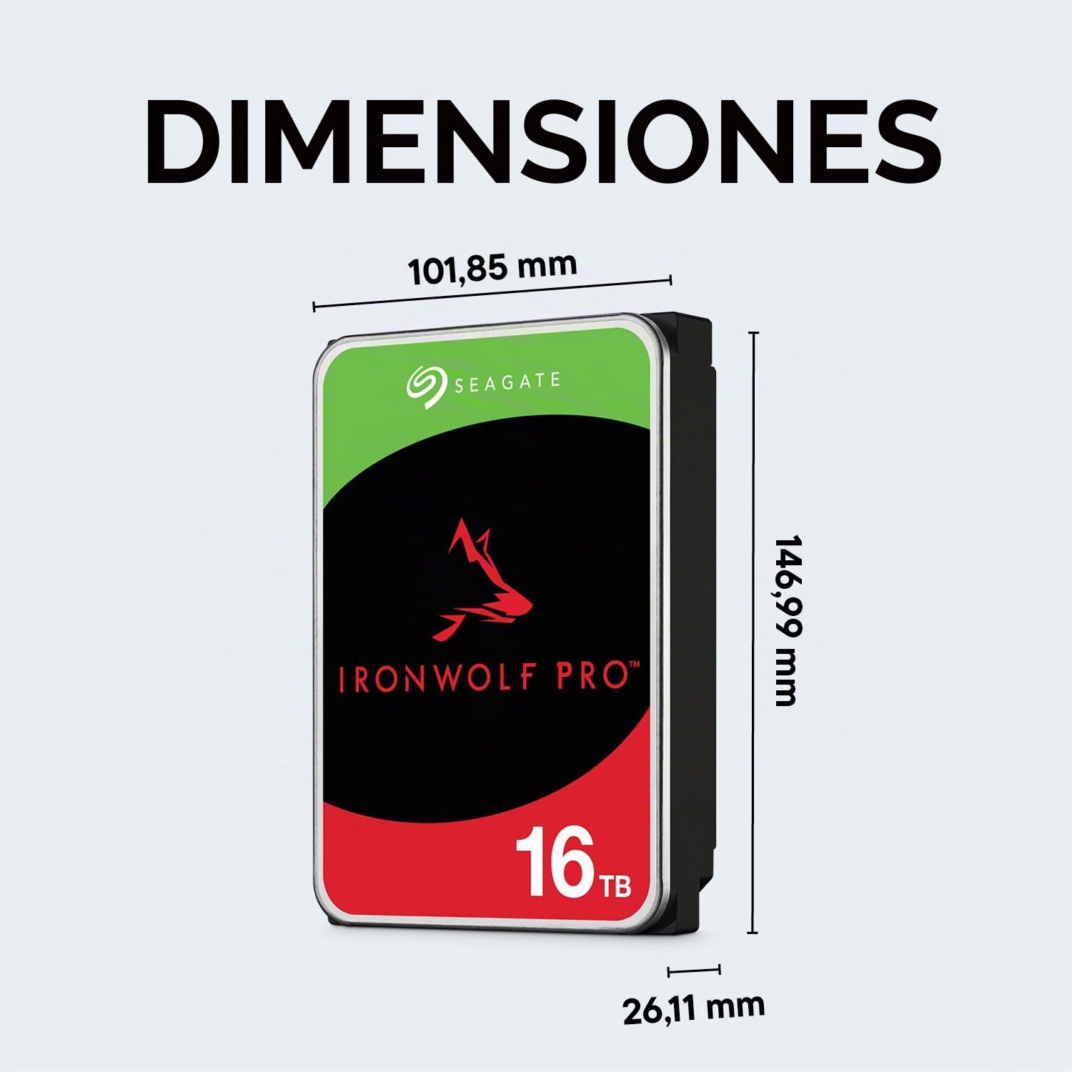 Seagate IronWolf Pro, 16 TB, Enterprise HDD interno - CMR, 3,5
