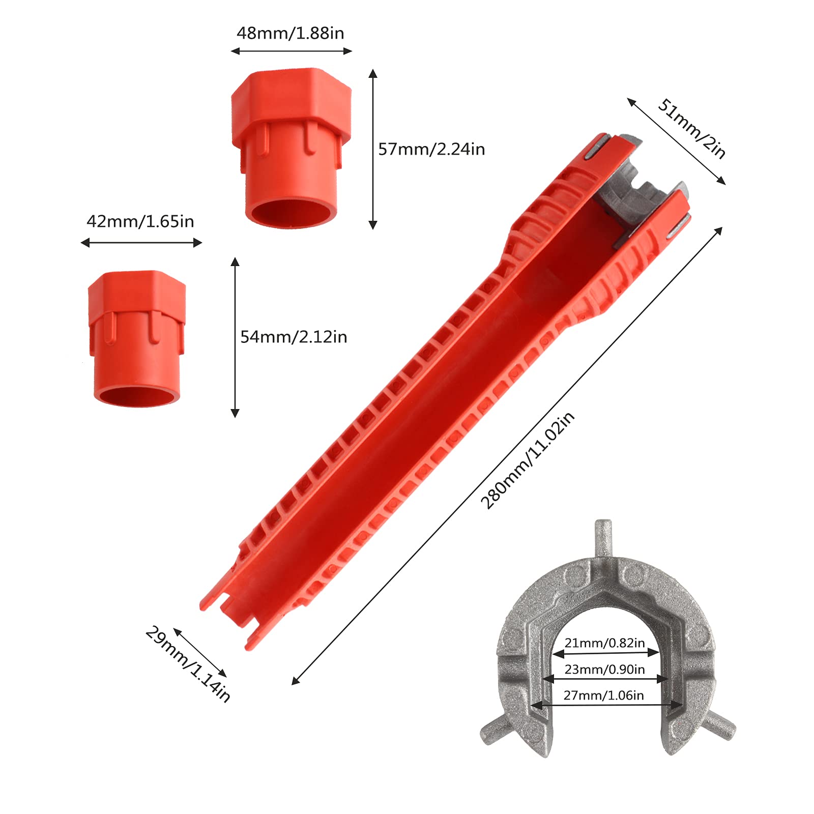 Larcele 8 in 1 Faucet and Sink Installer Tool, Multi-Function Pipe Wrench Plumbing Repair Tool for Bathroom Kitchen DYBS-01