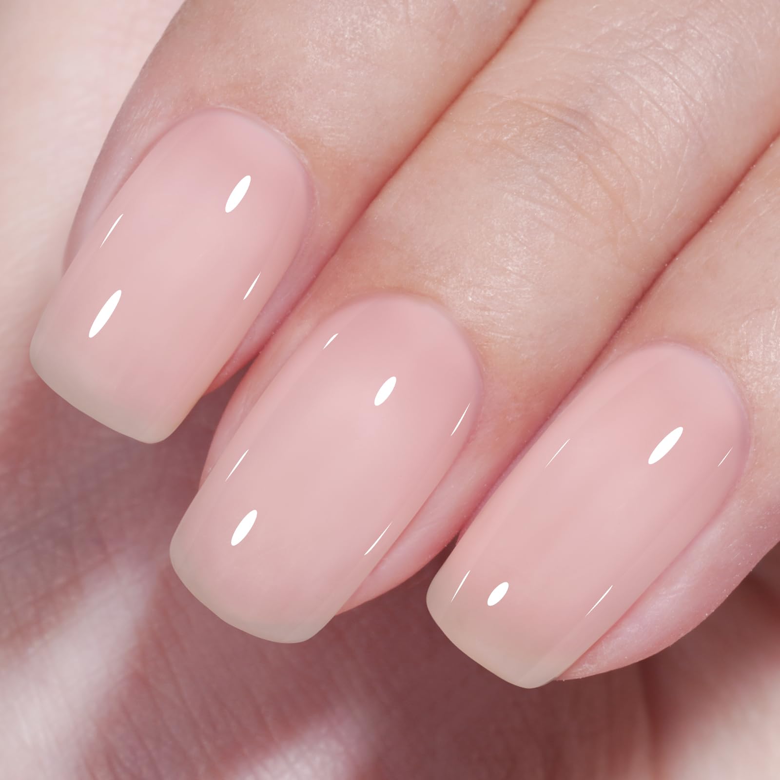 Nude Gel Polish Pink Bunny Jelly Gel Nail Polish Sheer Neutral Translucent Gel Polish Long Lasting Milky Natural Color Nails Soak Off U V Gel for Nail Art at Home Valentine Gift 0.51 Oz GD53