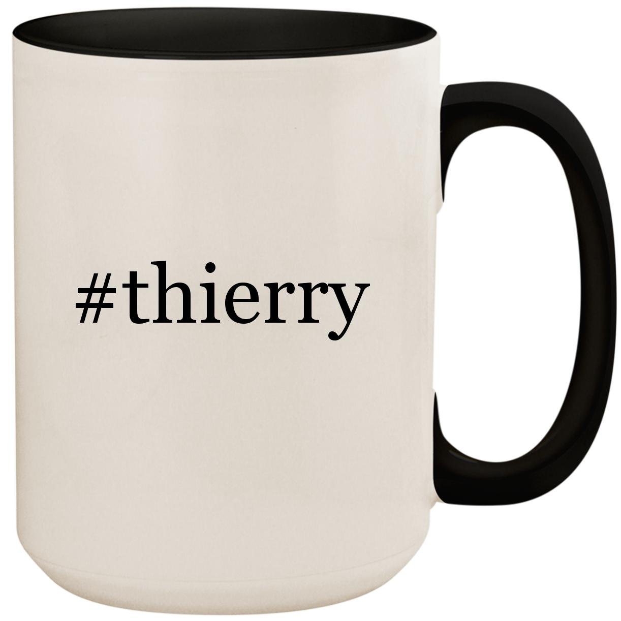 #thierry - 15oz Ceramic Colored Inside and Handle Coffee Mug Cup, Black