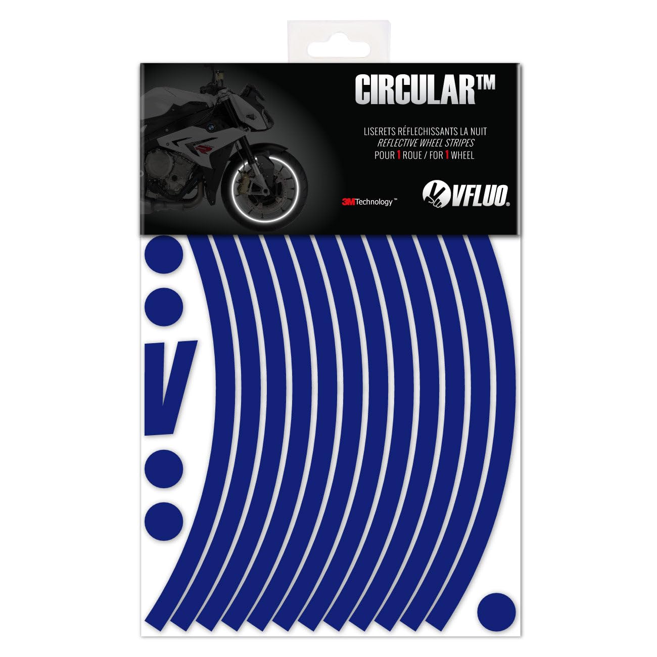 VFLUO - Kit Pegatinas Llantas de Moto Reflectantes, Autoadhesivas para 1 Rueda, 3M Technology™ - Gran Visibilidad Lateral - Discreto y diseño - Fácil colocación — view 36