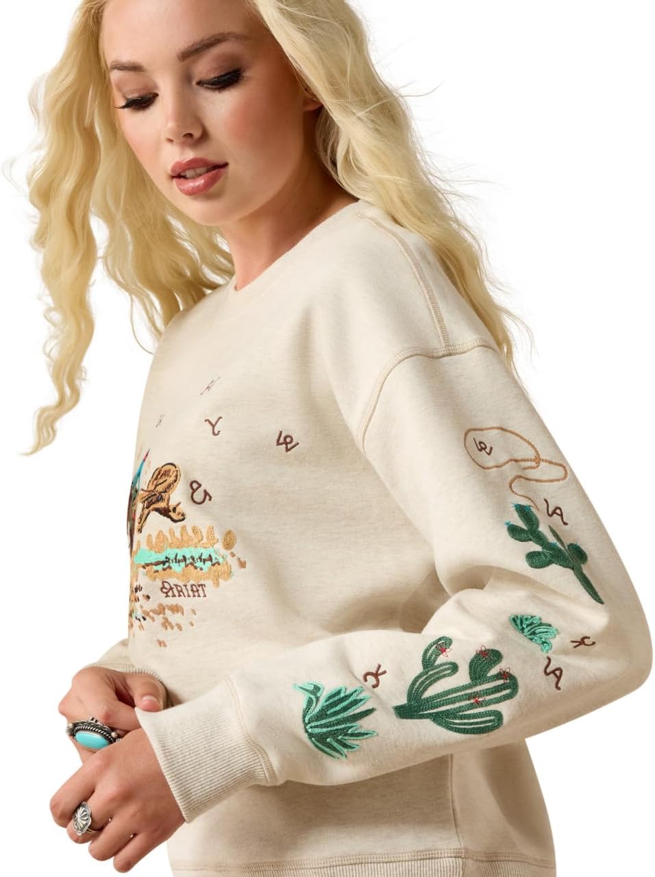 ARIAT womens Riata Sweatshirt - Image 5